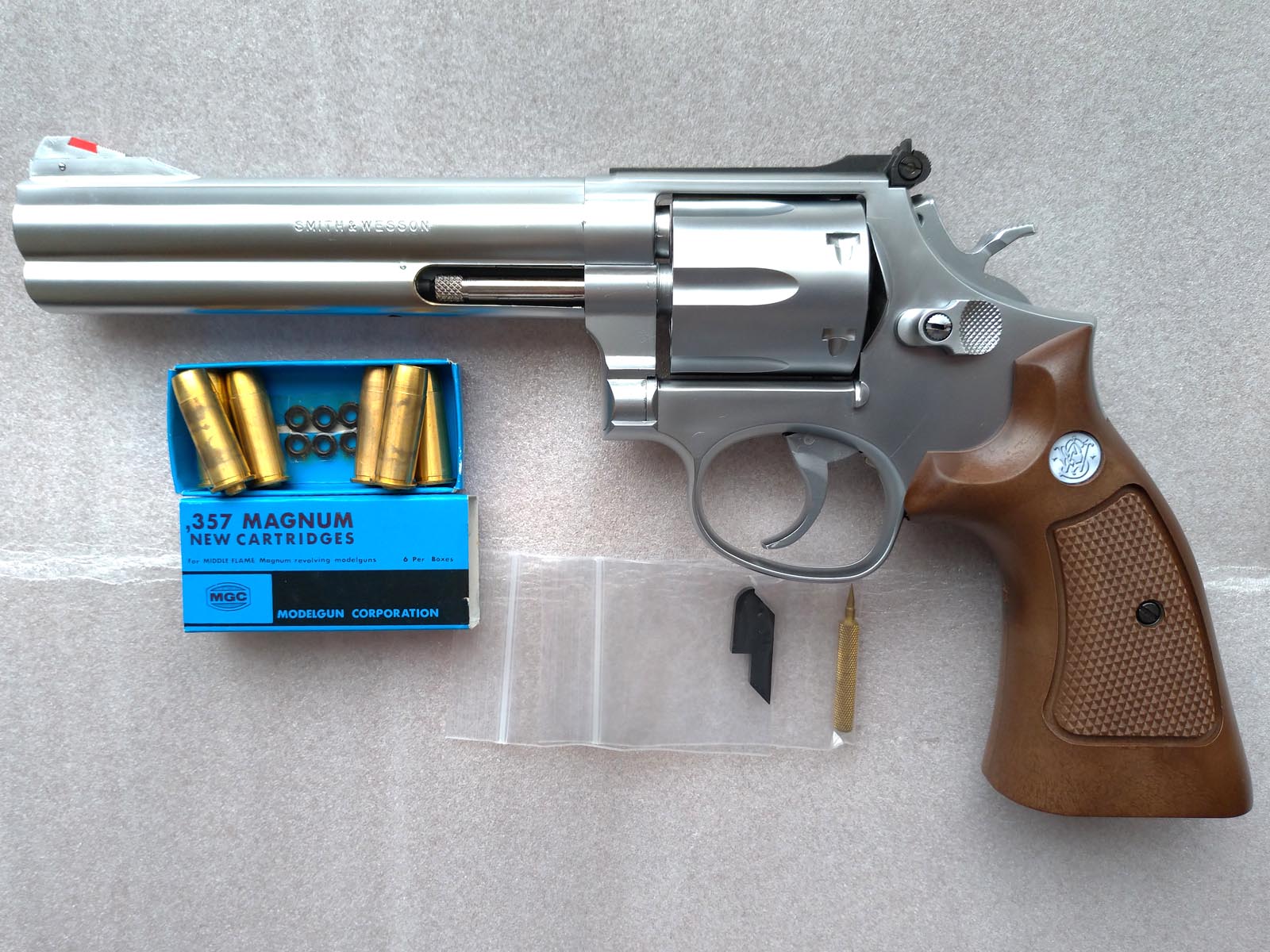 整備済 MGC S\u0026W M586 357 MAGNUM 6inch 箱 説明書付